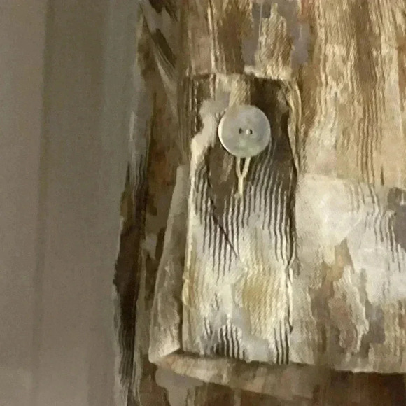 Ruby Rd cream tan & brown button down shirt - Picture 7 of 13